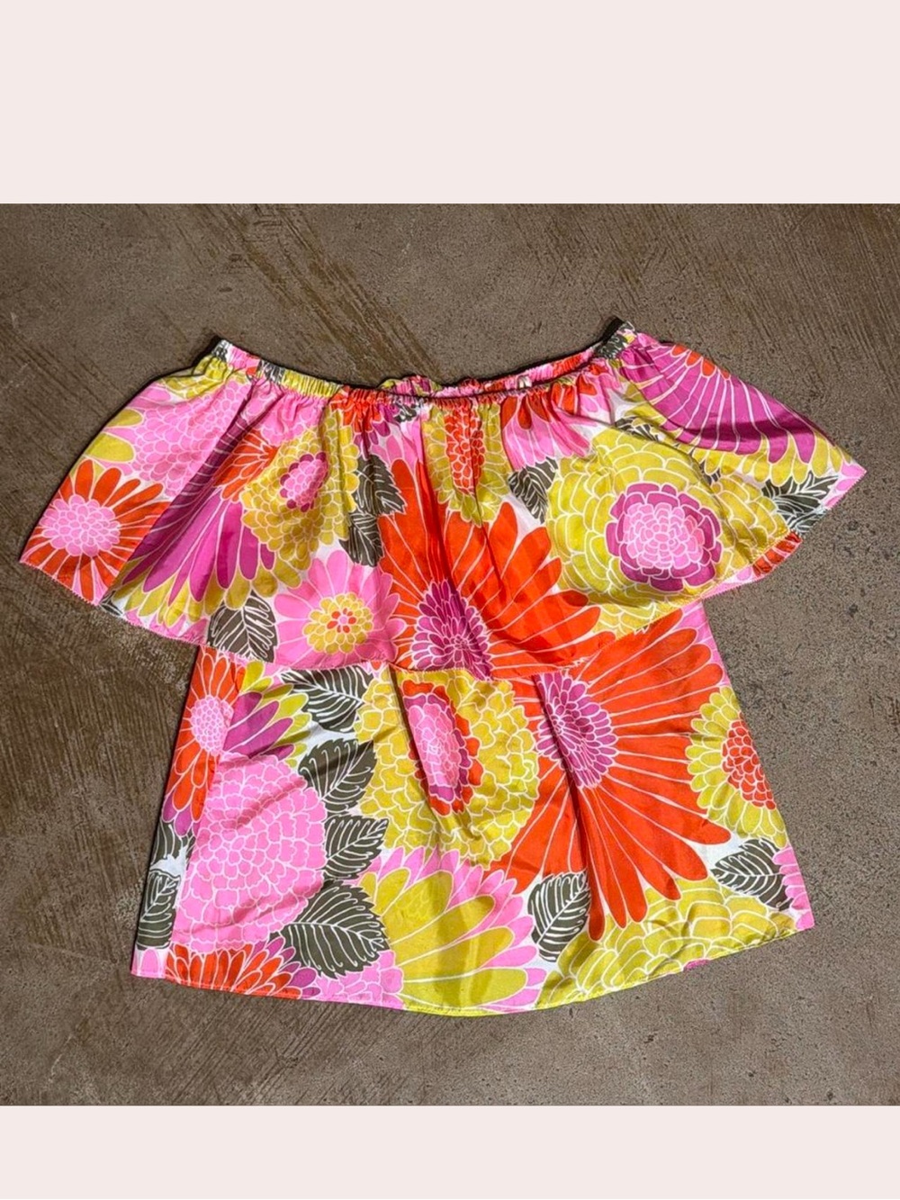 Trina Turk Silk Off Shoulder Top